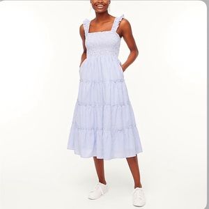 Smocked tiered midi dress